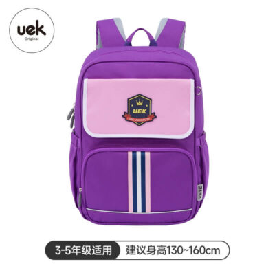 Balo học sinh chống gù UEK cổ điển - Màu tím (Size L)