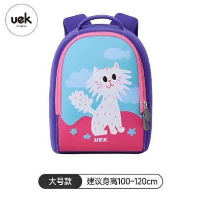 Cặp học sinh chống gù UEK – Logo mèo trắng (size L)